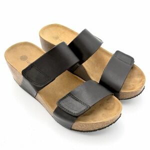 Lola Sabbia for Eric Michael Women's Wedge Sandals Size 7 Black